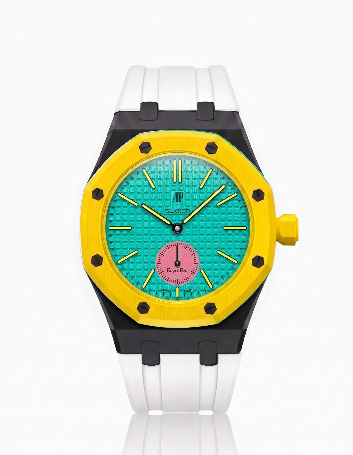 Rubber Strap & Case For AP x Swatch Royal Pop Otg Roz
