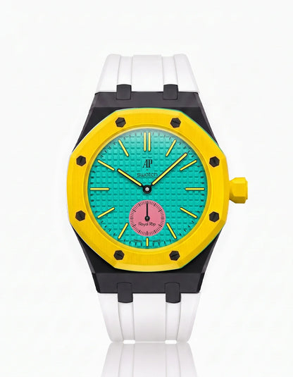 Rubber Strap & Case For AP x Swatch Royal Pop Otg Roz