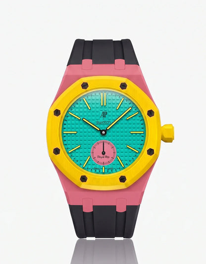 Rubber Strap & Case For AP x Swatch Royal Pop Otg Roz