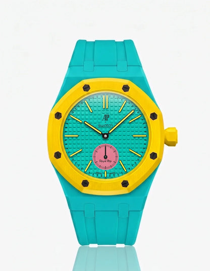 Rubber Strap & Case For AP x Swatch Royal Pop Otg Roz