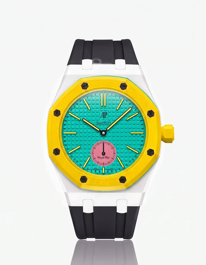 Rubber Strap & Case For AP x Swatch Royal Pop Otg Roz