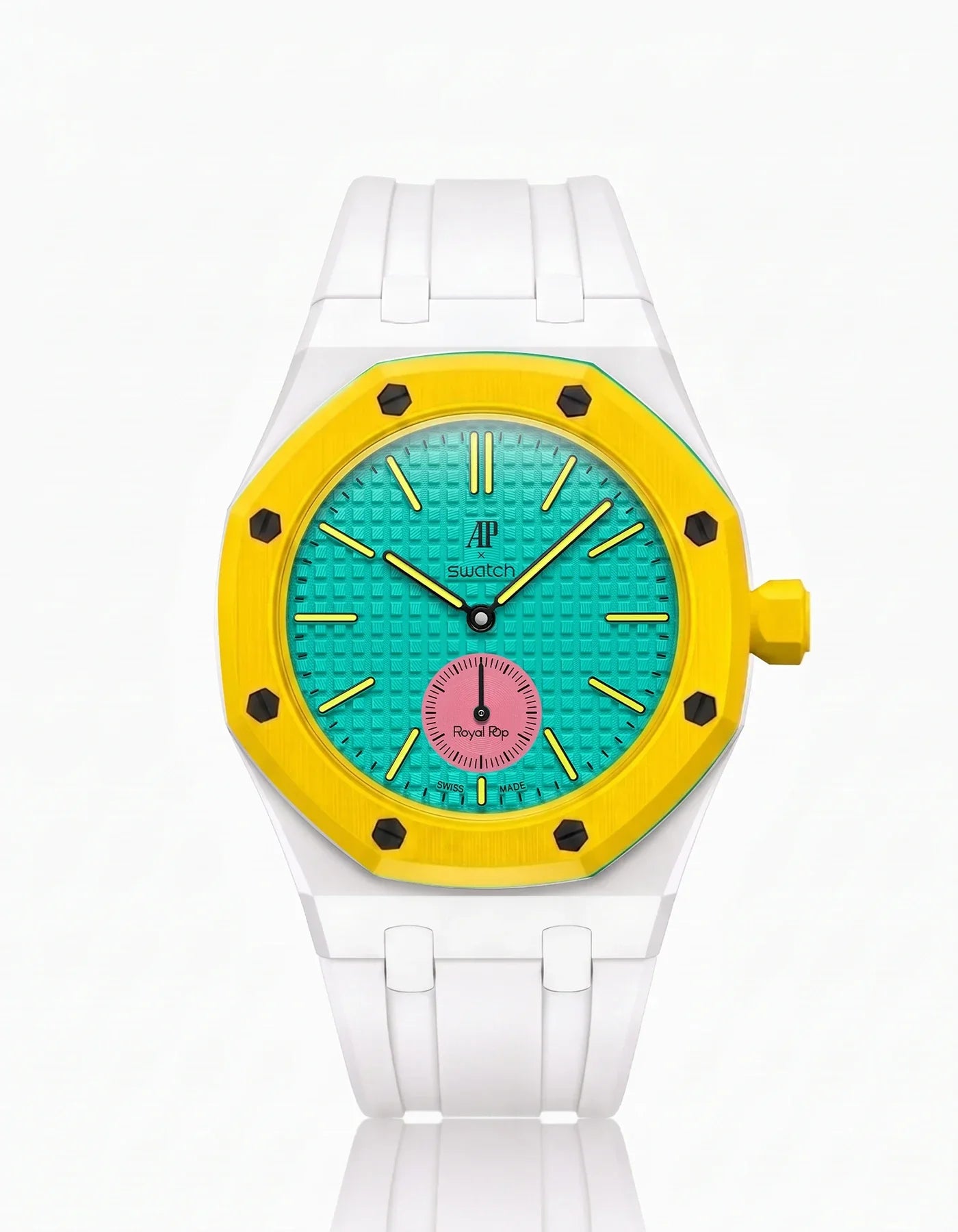 Rubber Strap & Case For AP x Swatch Royal Pop Otg Roz