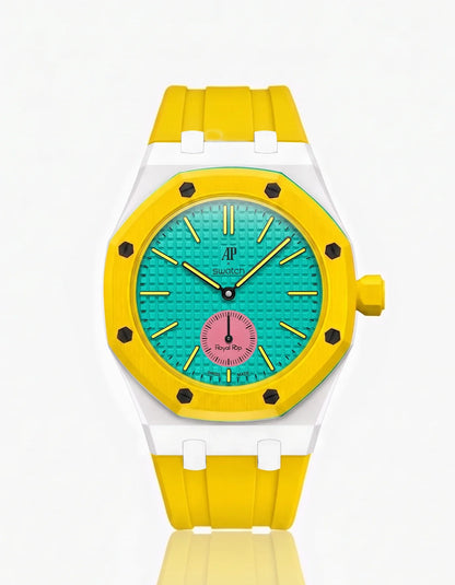 Rubber Strap & Case For AP x Swatch Royal Pop Otg Roz