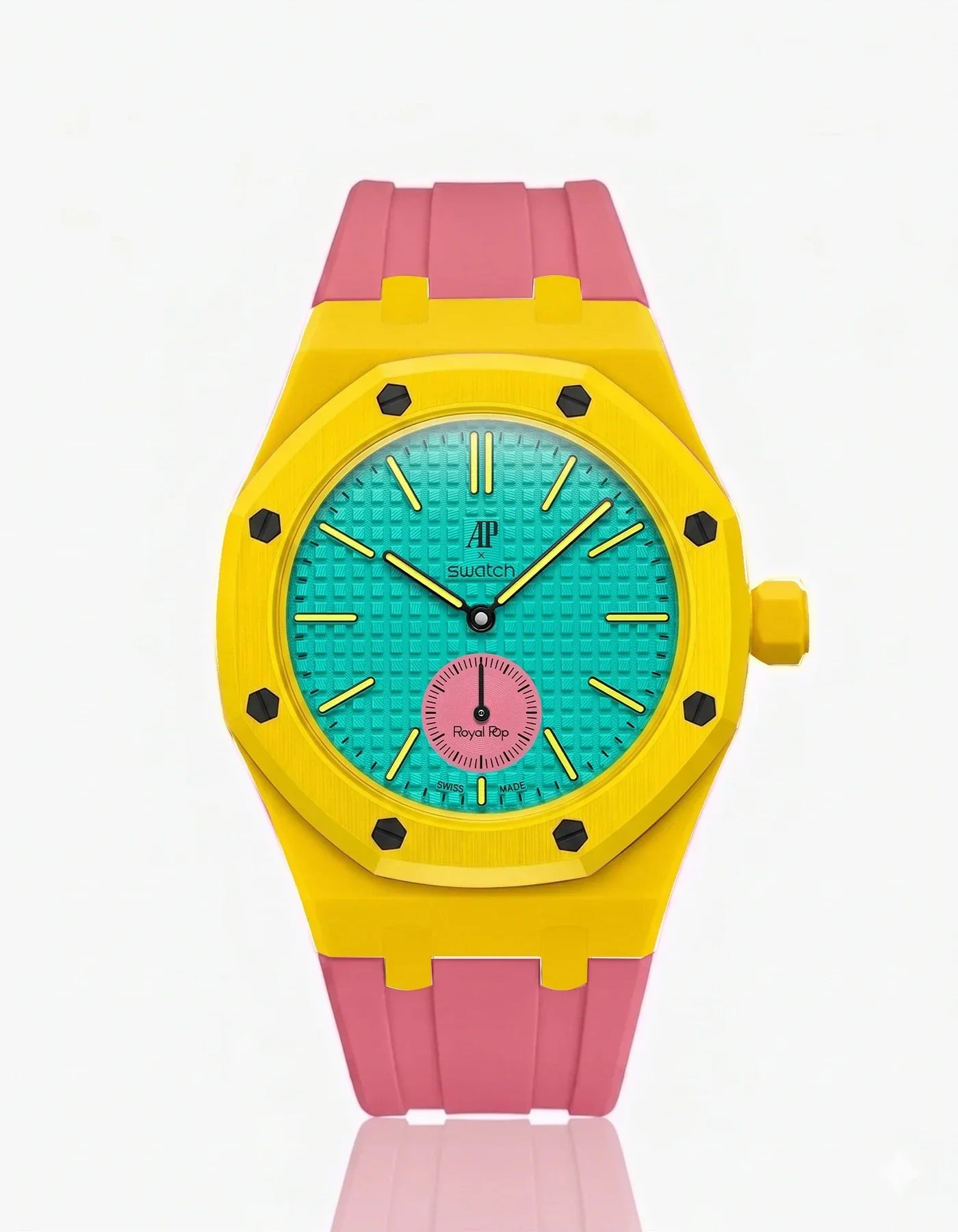 Rubber Strap & Case For AP x Swatch Royal Pop Otg Roz