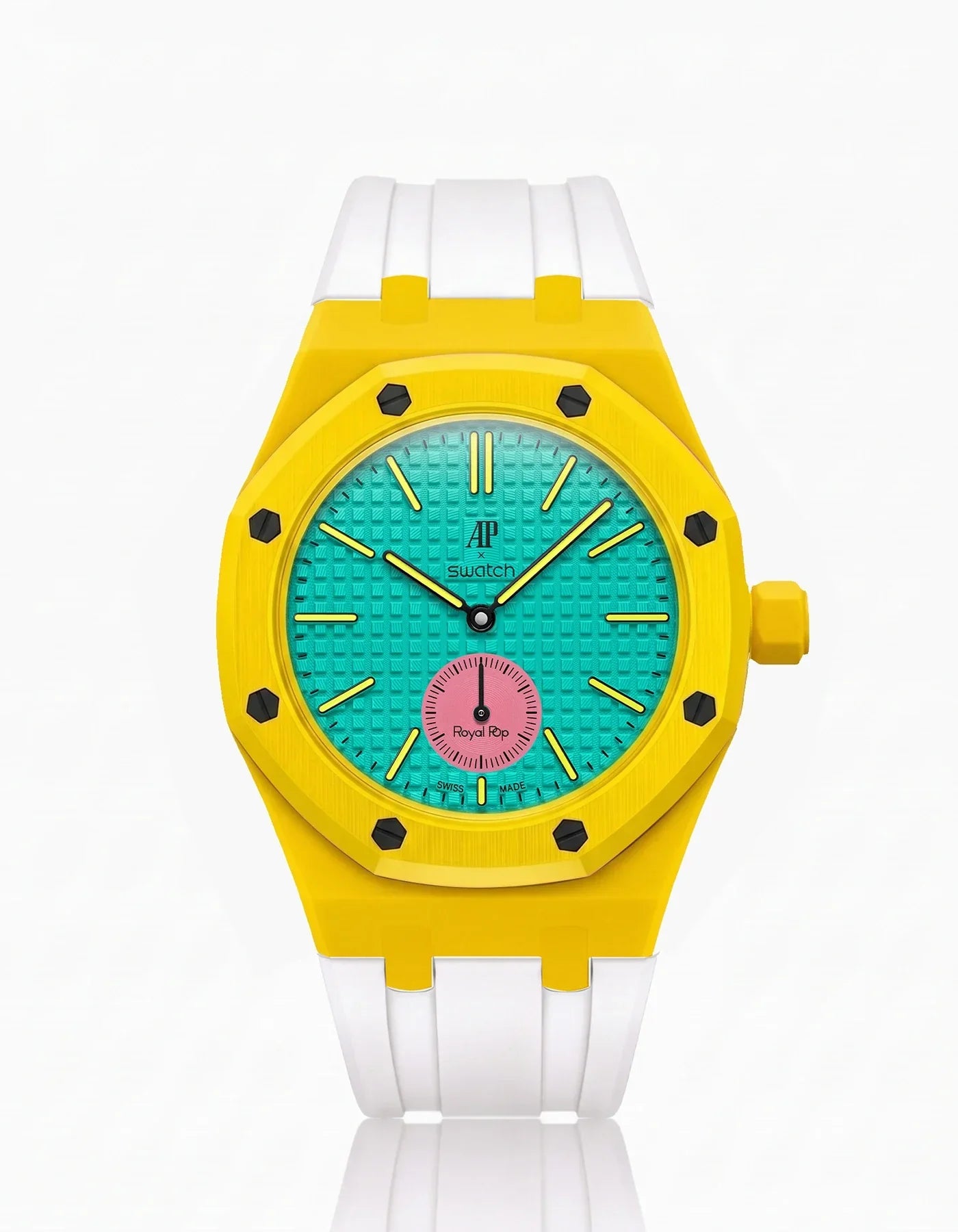 Rubber Strap & Case For AP x Swatch Royal Pop Otg Roz