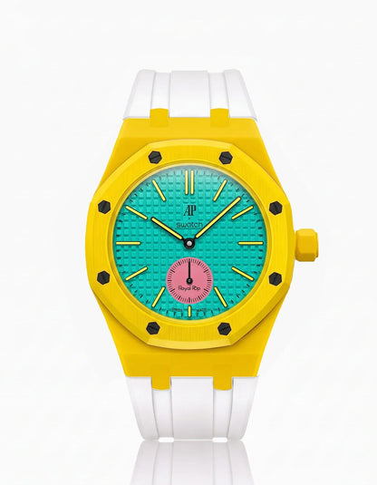 Rubber Strap & Case For AP x Swatch Royal Pop Otg Roz