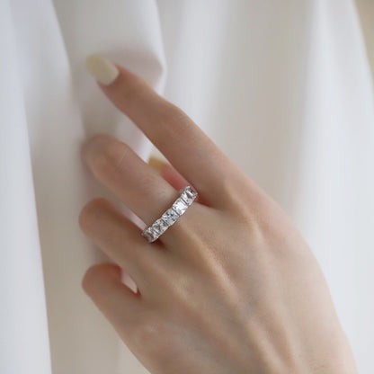 [Love Aura]Elegant Princess Cut Tennis Ring