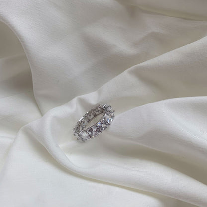 [Love Aura]Elegant Princess Cut Tennis Ring