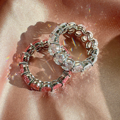 [Love Aura]Dainty Elongated Cushion Cut Tennis Ring