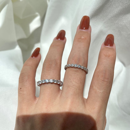 [Love Aura]Sparkling Round Cut Tennis Ring