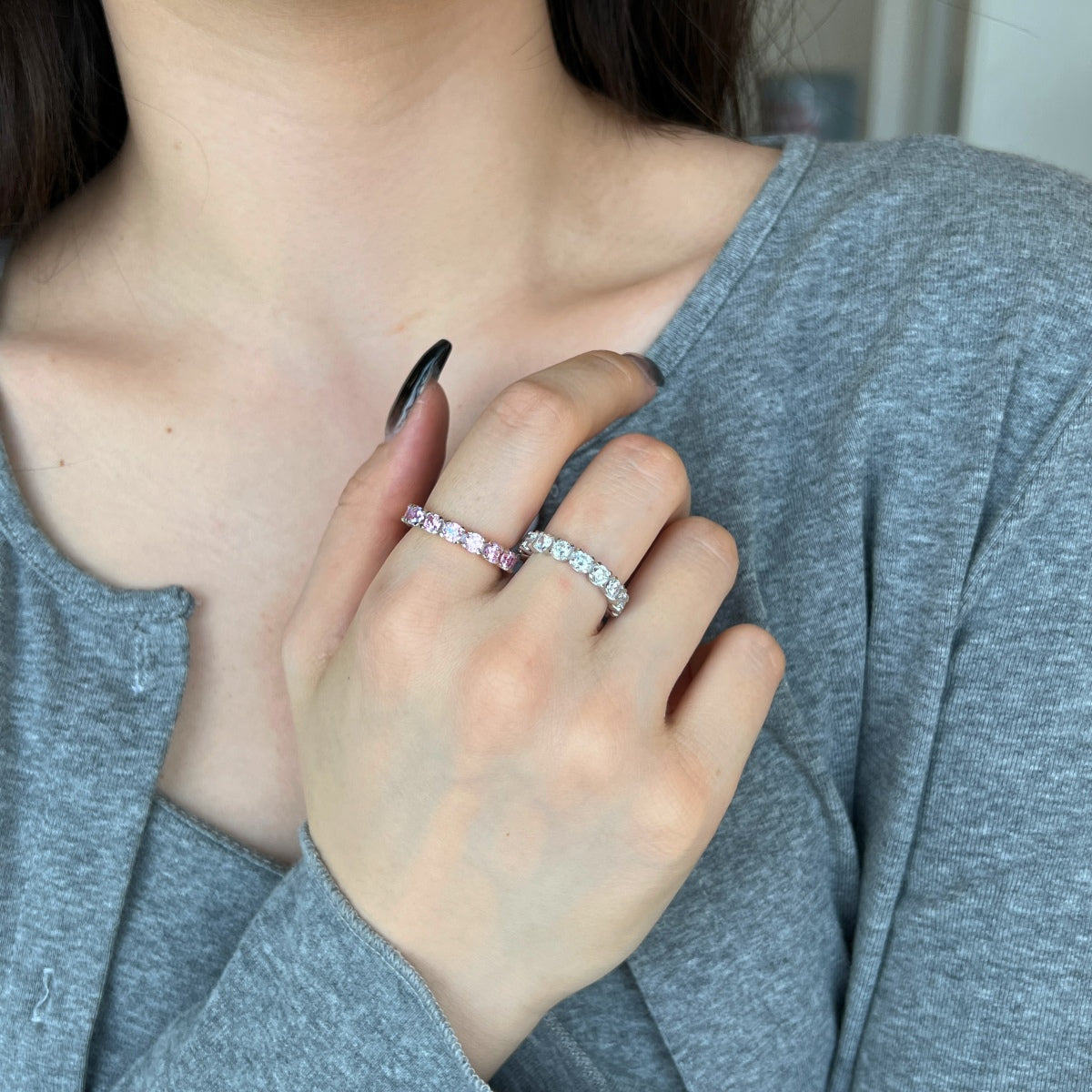 [Love Aura]Eternity Round Cut Tennis Ring