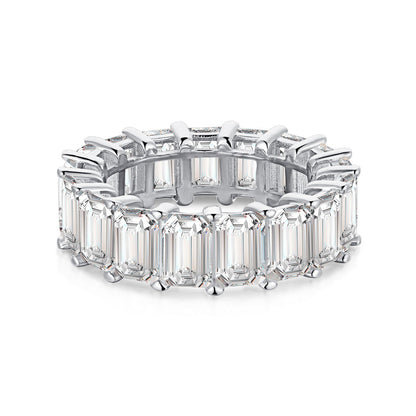 [Love Aura]0.75 Carat Elegant Emerald Cut Tennis Ring