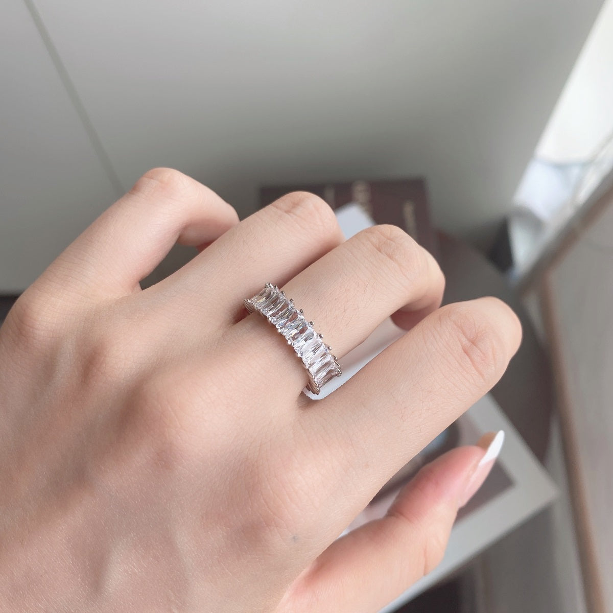 [Love Aura]Unique Colorful Radiant Cut RIng