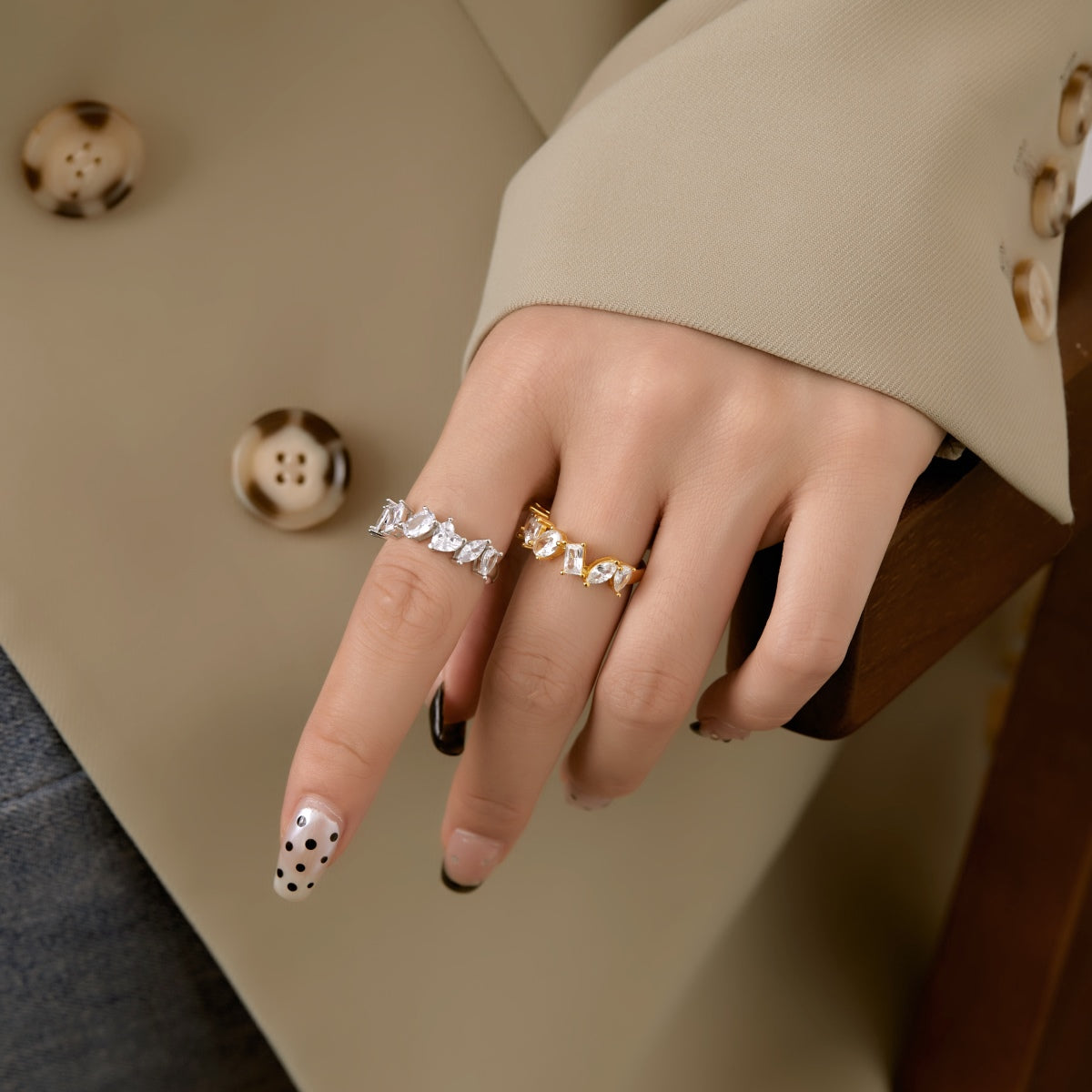 [Love Aura]Delicate Multi Cut Ring