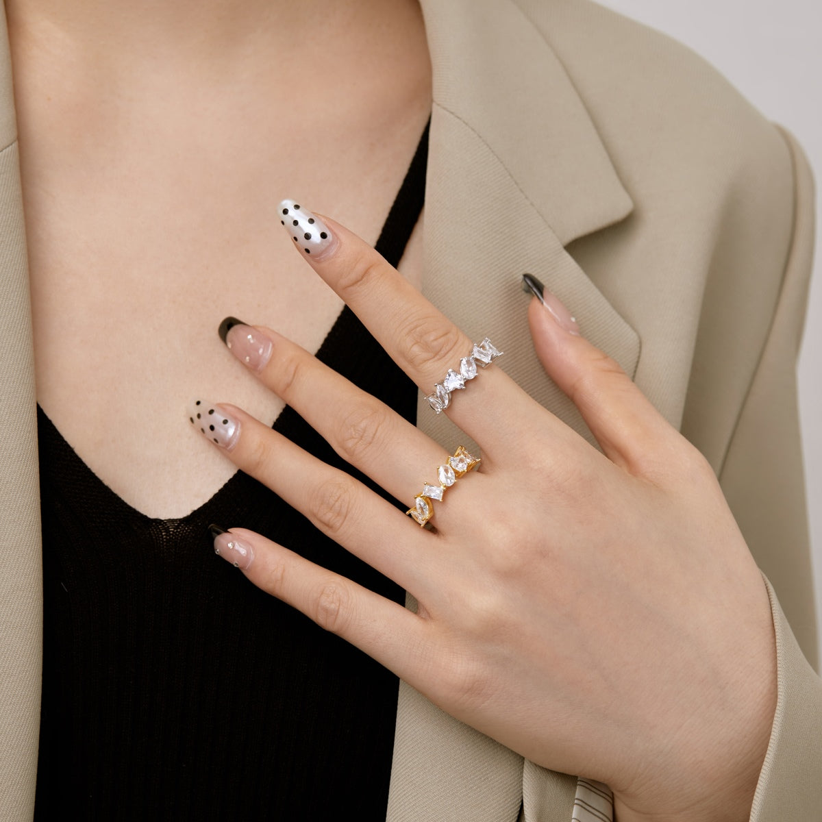 [Love Aura]Delicate Multi Cut Ring