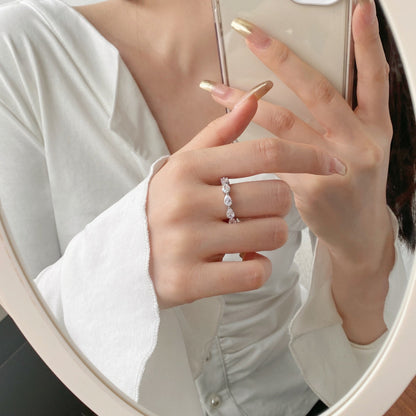 [Love Aura]Exquisite Pear Cut Tennis Ring