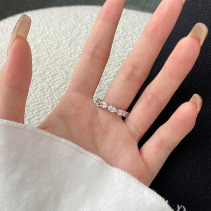 [Love Aura]Exquisite Pear Cut Tennis Ring