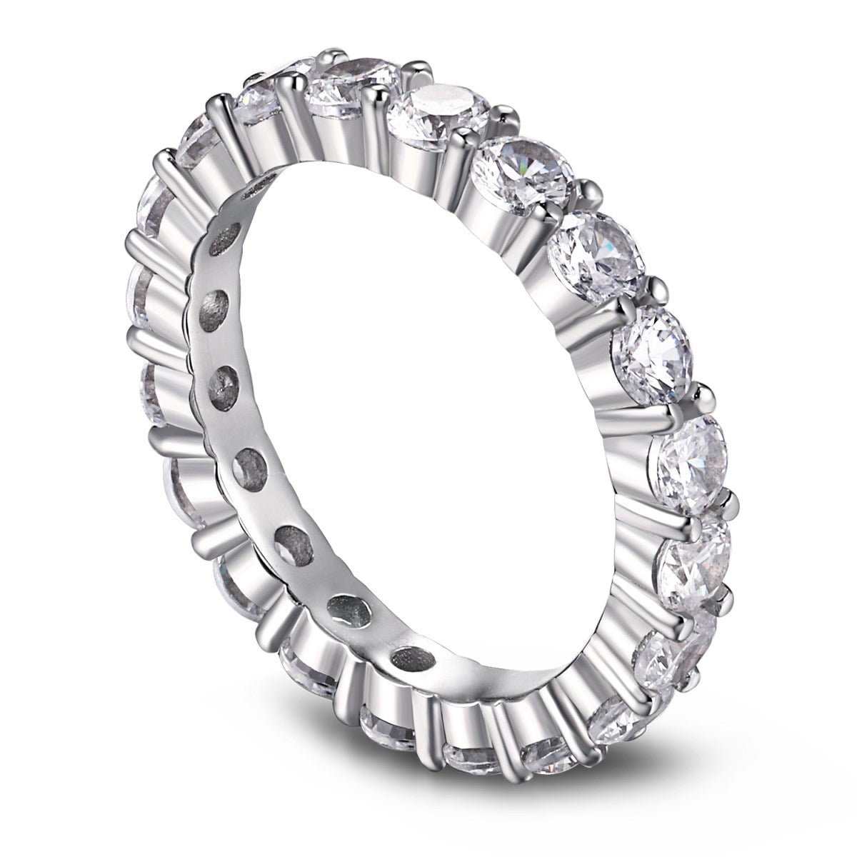 [Love Aura]Sparkling Round Cut Tennis Ring