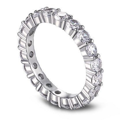 [Love Aura]Sparkling Round Cut Tennis Ring