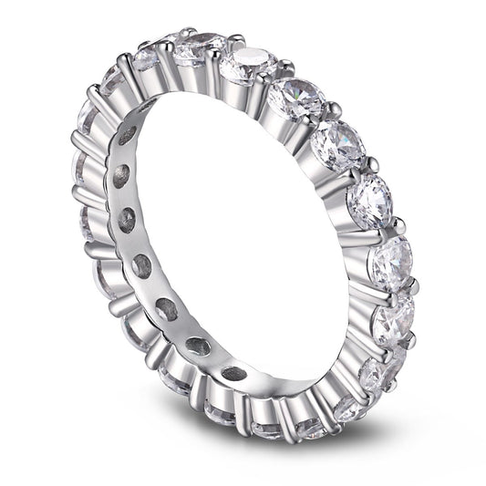 [Love Aura]Sparkling Round Cut Tennis Ring