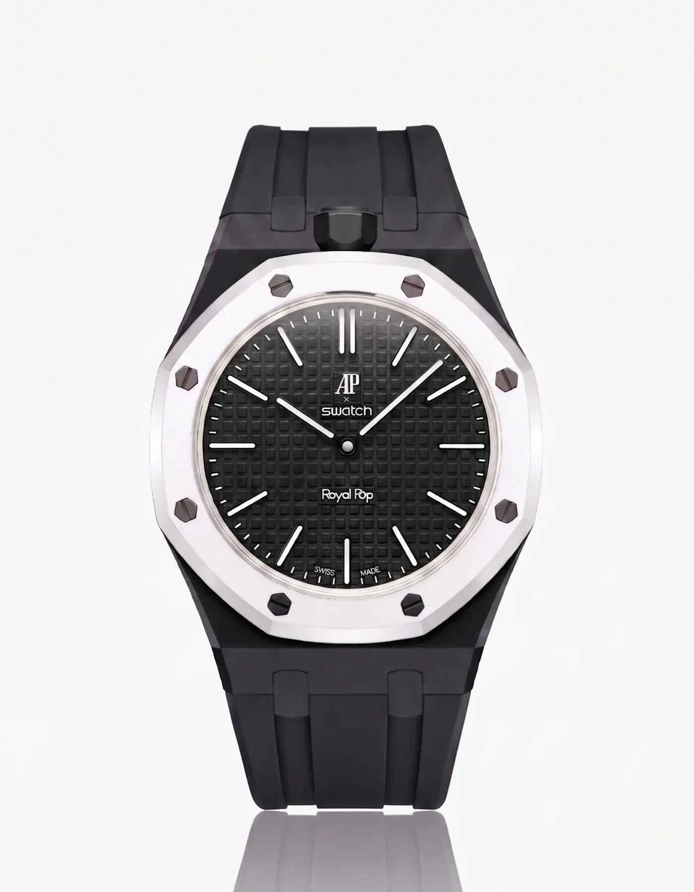 Silicone Strap & Bioceramic Case Royal Pop Ocho Negro(Customize  Colors)