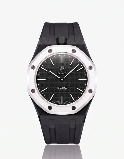 Silicone Strap & Bioceramic Case Royal Pop Ocho Negro(Customize  Colors)