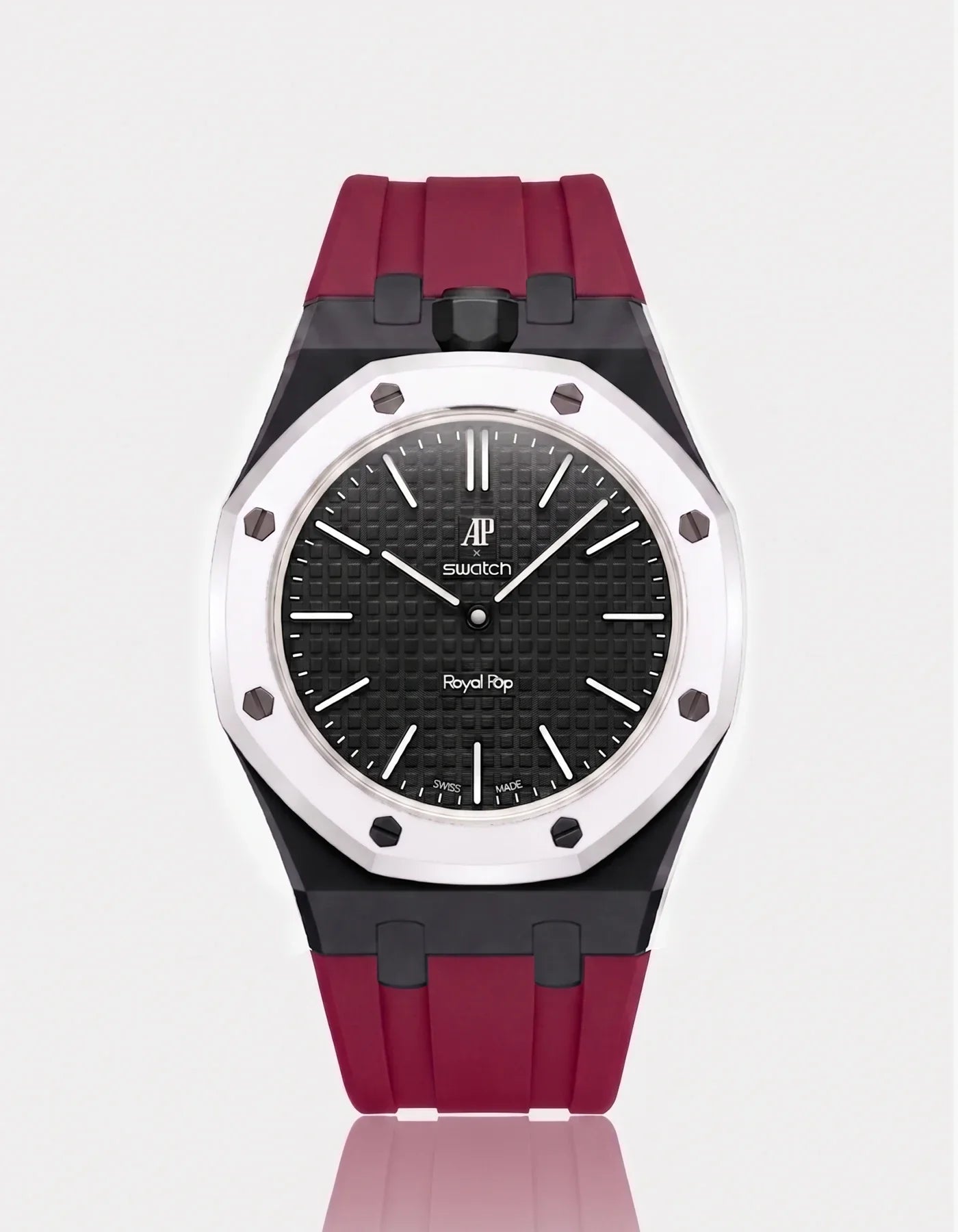 Silicone Strap & Bioceramic Case Royal Pop Ocho Negro(Customize  Colors)