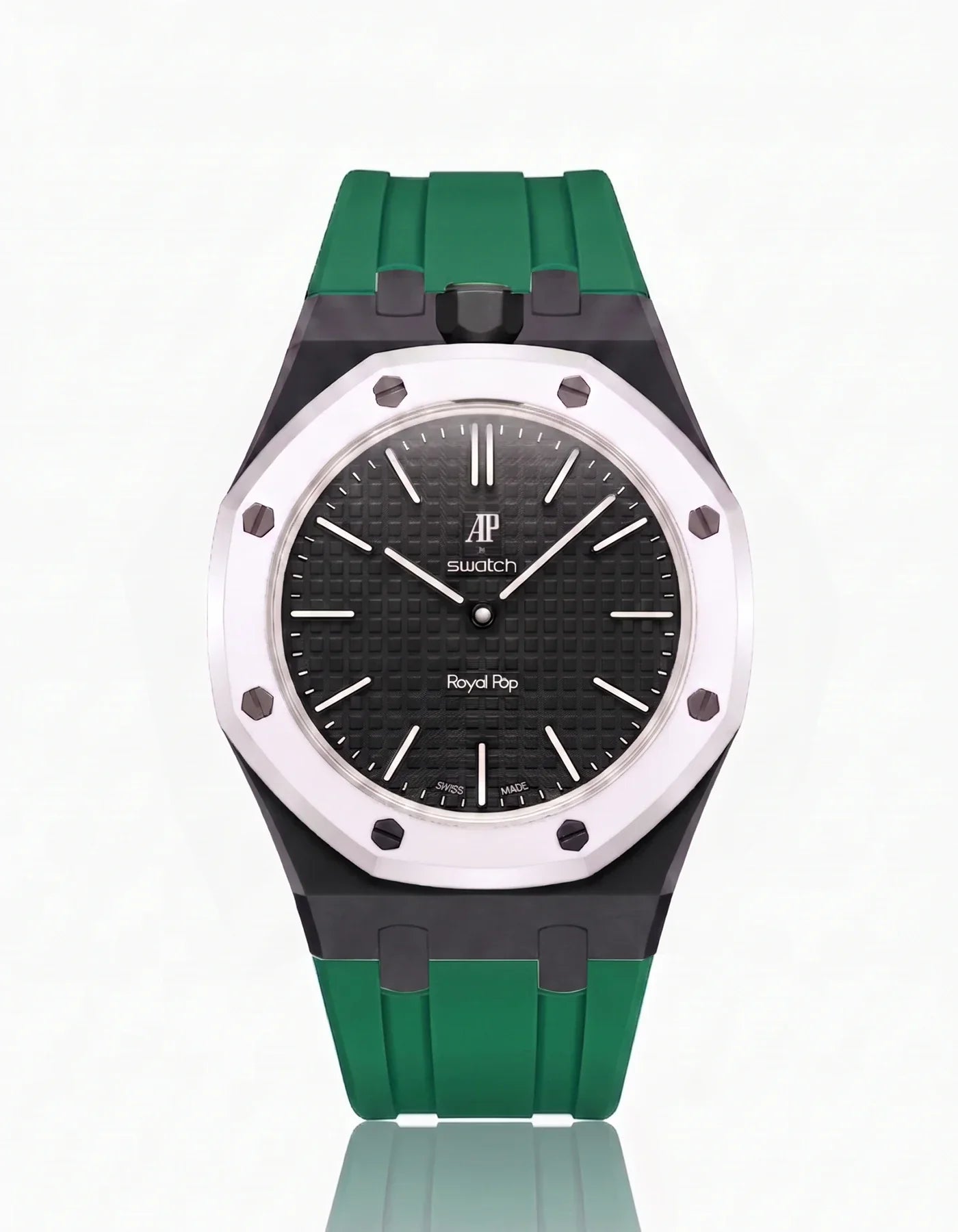 Silicone Strap & Bioceramic Case Royal Pop Ocho Negro(Customize  Colors)