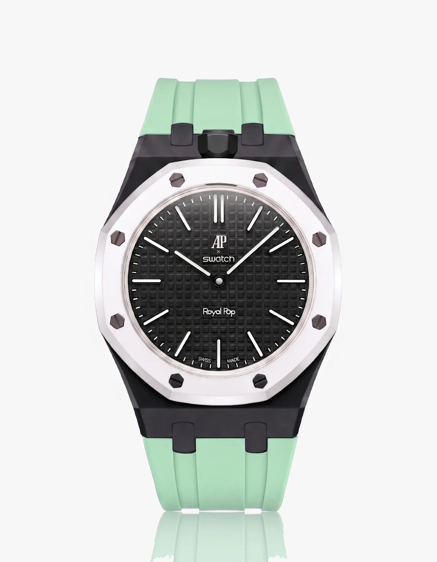 Silicone Strap & Bioceramic Case Royal Pop Ocho Negro(Customize  Colors)