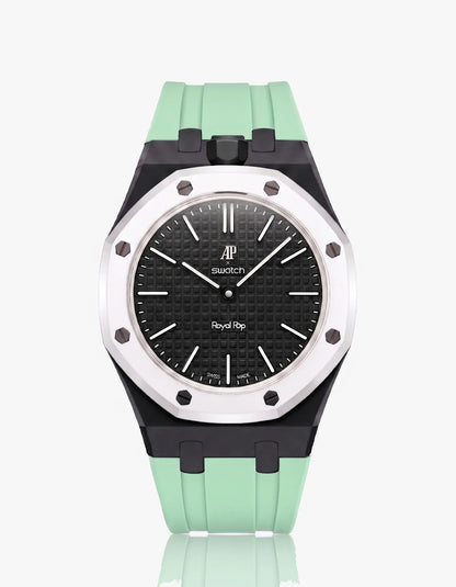 Silicone Strap & Bioceramic Case Royal Pop Ocho Negro(Customize  Colors)