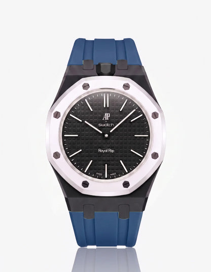 Silicone Strap & Bioceramic Case Royal Pop Ocho Negro(Customize  Colors)