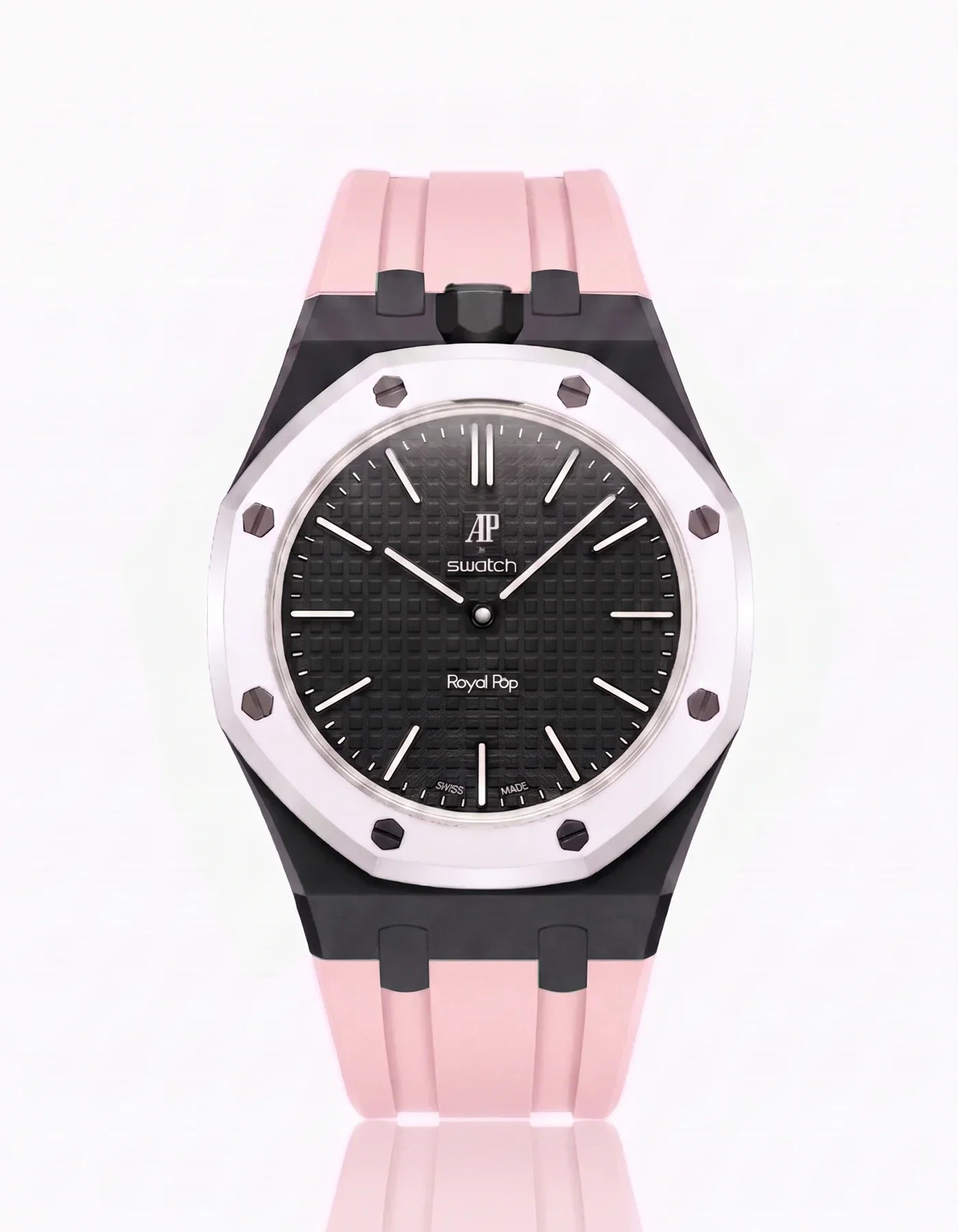 Silicone Strap & Bioceramic Case Royal Pop Ocho Negro(Customize  Colors)