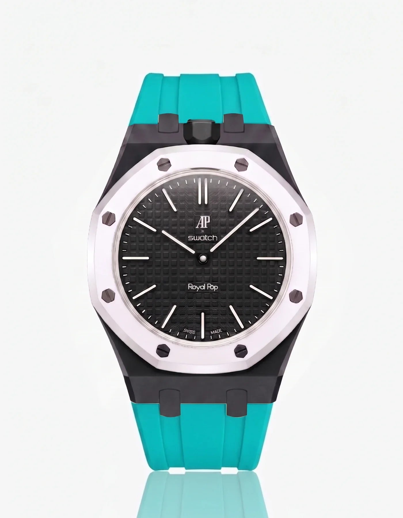 Silicone Strap & Bioceramic Case Royal Pop Ocho Negro(Customize  Colors)