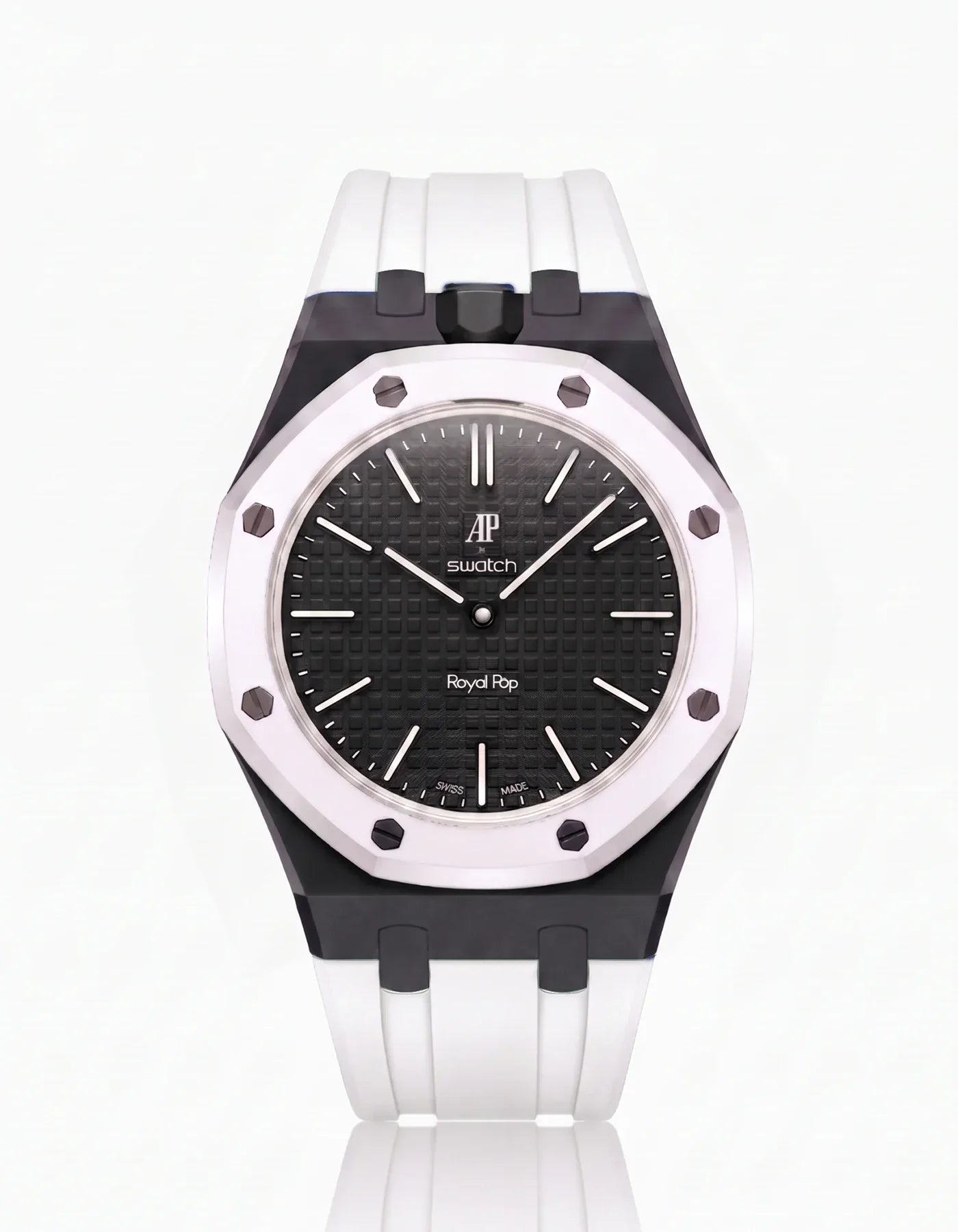 Silicone Strap & Bioceramic Case Royal Pop Ocho Negro(Customize  Colors)