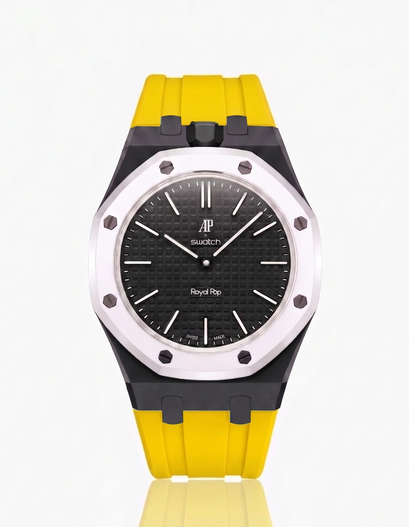 Silicone Strap & Bioceramic Case Royal Pop Ocho Negro(Customize  Colors)