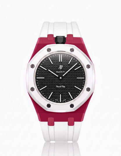 Silicone Strap & Bioceramic Case Royal Pop Ocho Negro(Customize  Colors)