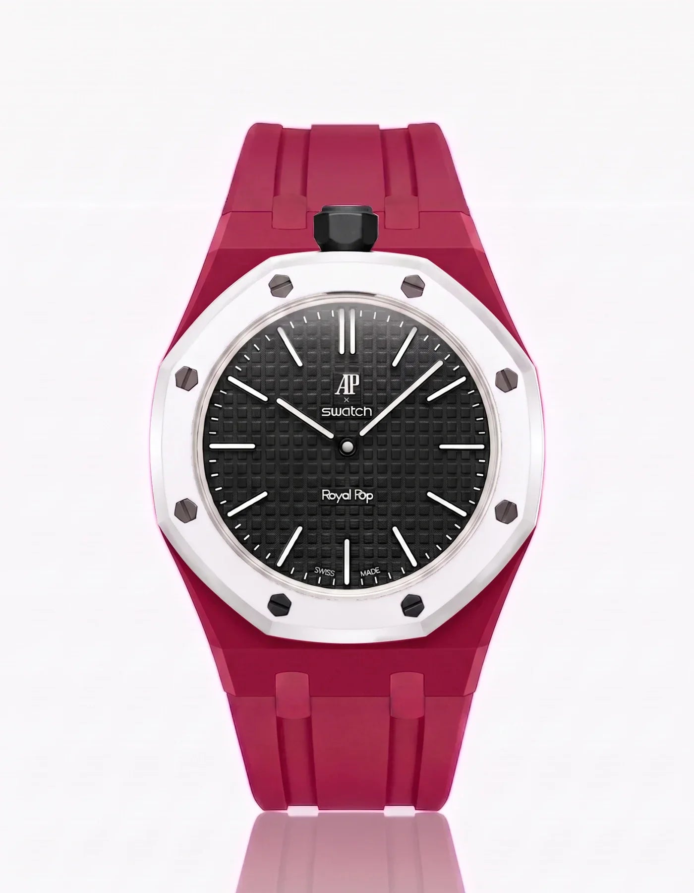 Silicone Strap & Bioceramic Case Royal Pop Ocho Negro(Customize  Colors)