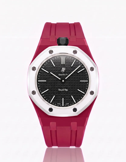Silicone Strap & Bioceramic Case Royal Pop Ocho Negro(Customize  Colors)