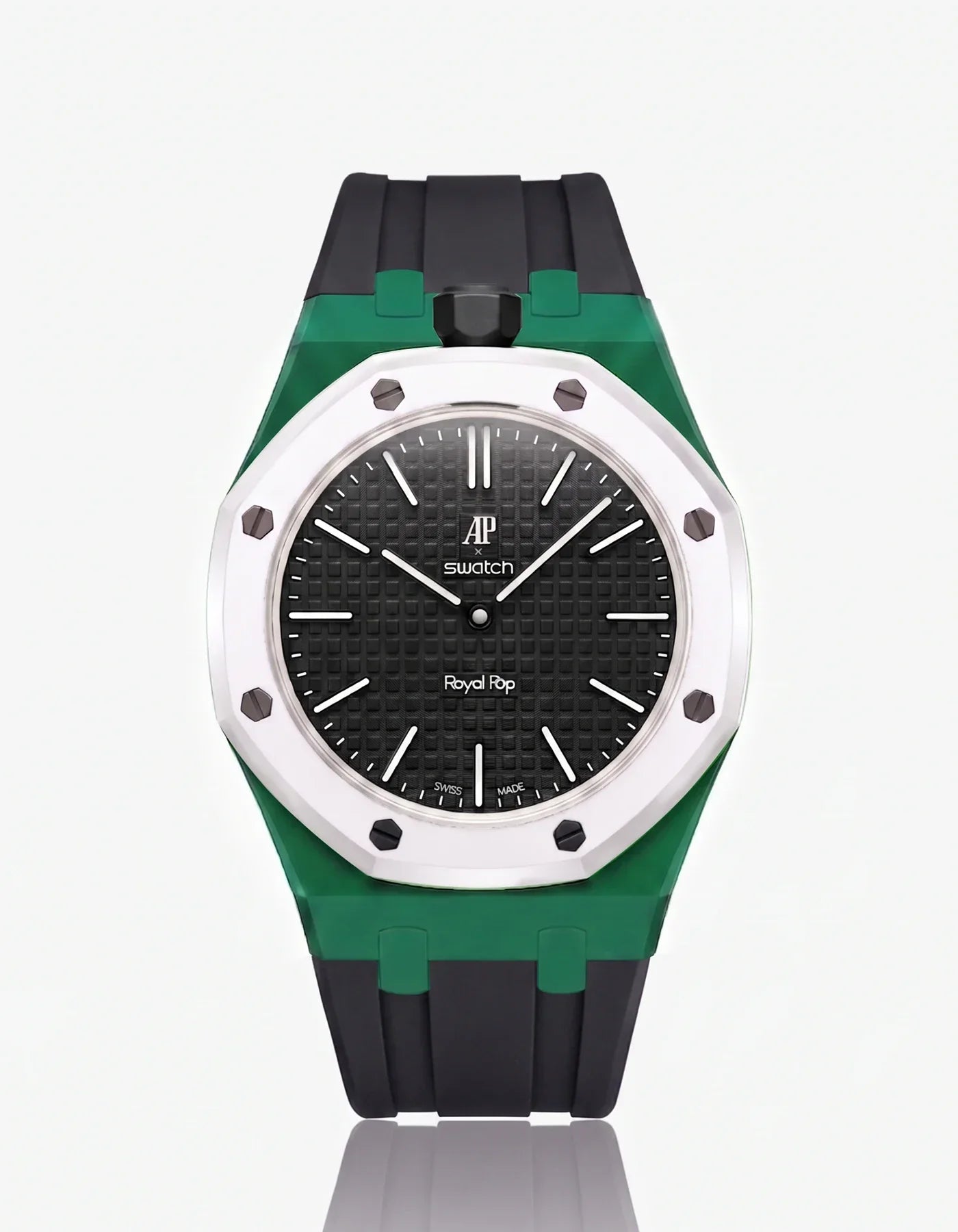 Silicone Strap & Bioceramic Case Royal Pop Ocho Negro(Customize  Colors)