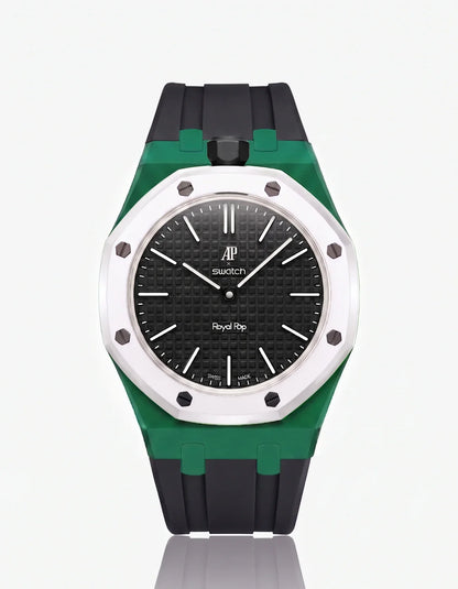 Silicone Strap & Bioceramic Case Royal Pop Ocho Negro(Customize  Colors)