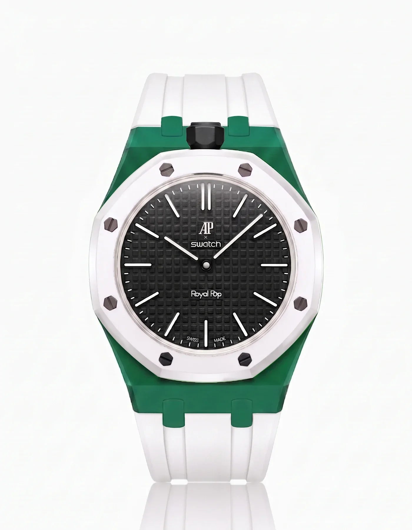 Silicone Strap & Bioceramic Case Royal Pop Ocho Negro(Customize  Colors)