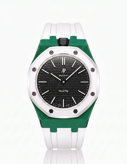 Silicone Strap & Bioceramic Case Royal Pop Ocho Negro(Customize  Colors)