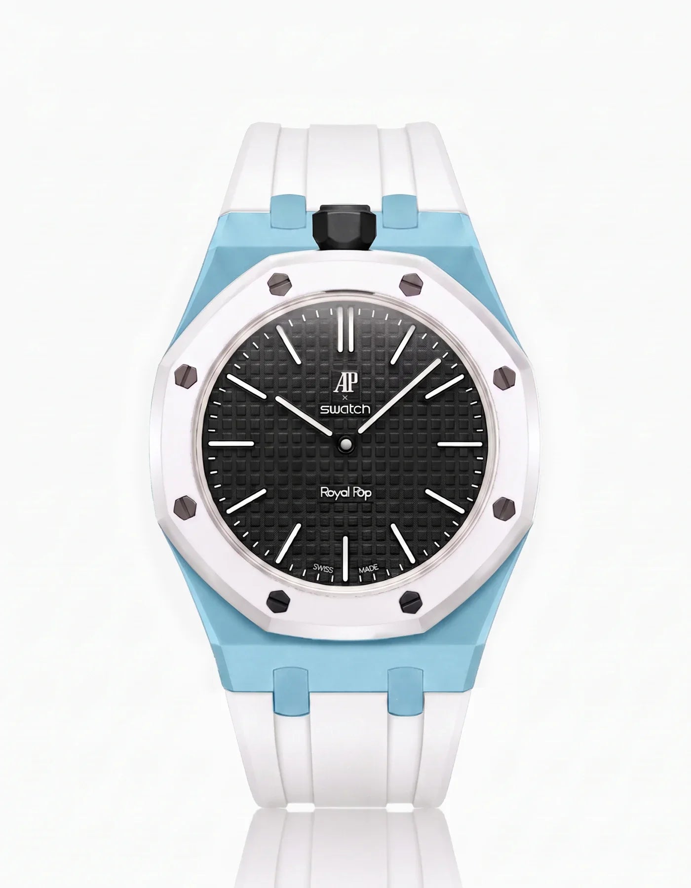 Silicone Strap & Bioceramic Case Royal Pop Ocho Negro(Customize  Colors)