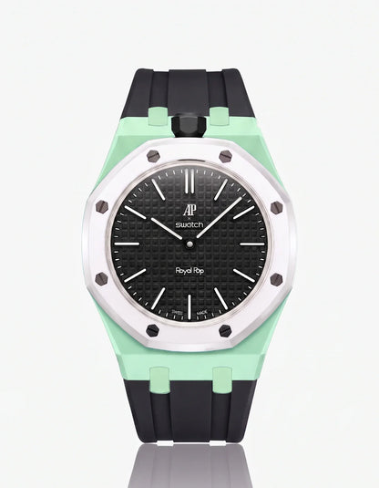 Silicone Strap & Bioceramic Case Royal Pop Ocho Negro(Customize  Colors)