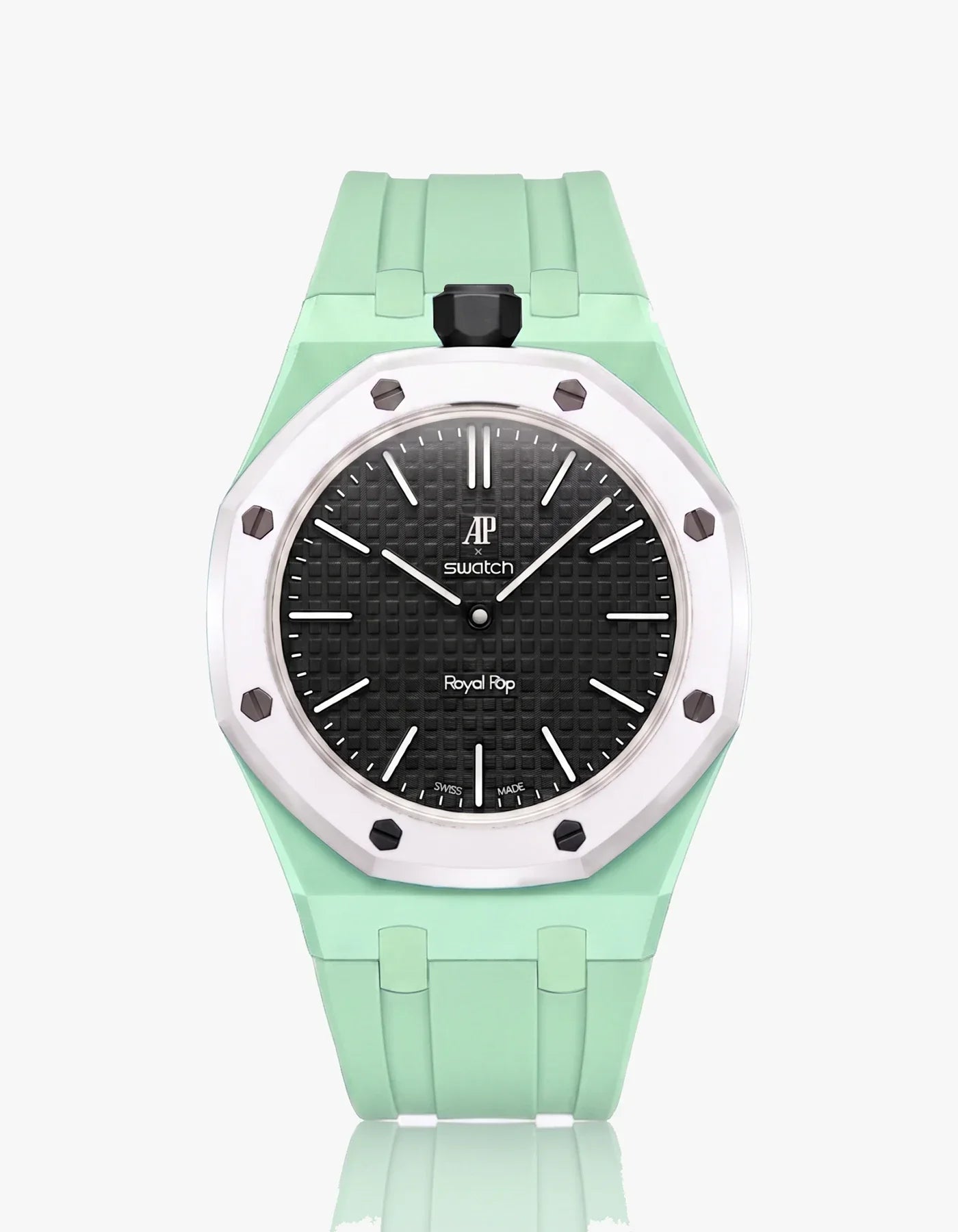Silicone Strap & Bioceramic Case Royal Pop Ocho Negro(Customize  Colors)