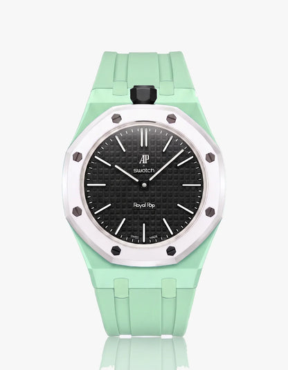 Silicone Strap & Bioceramic Case Royal Pop Ocho Negro(Customize  Colors)