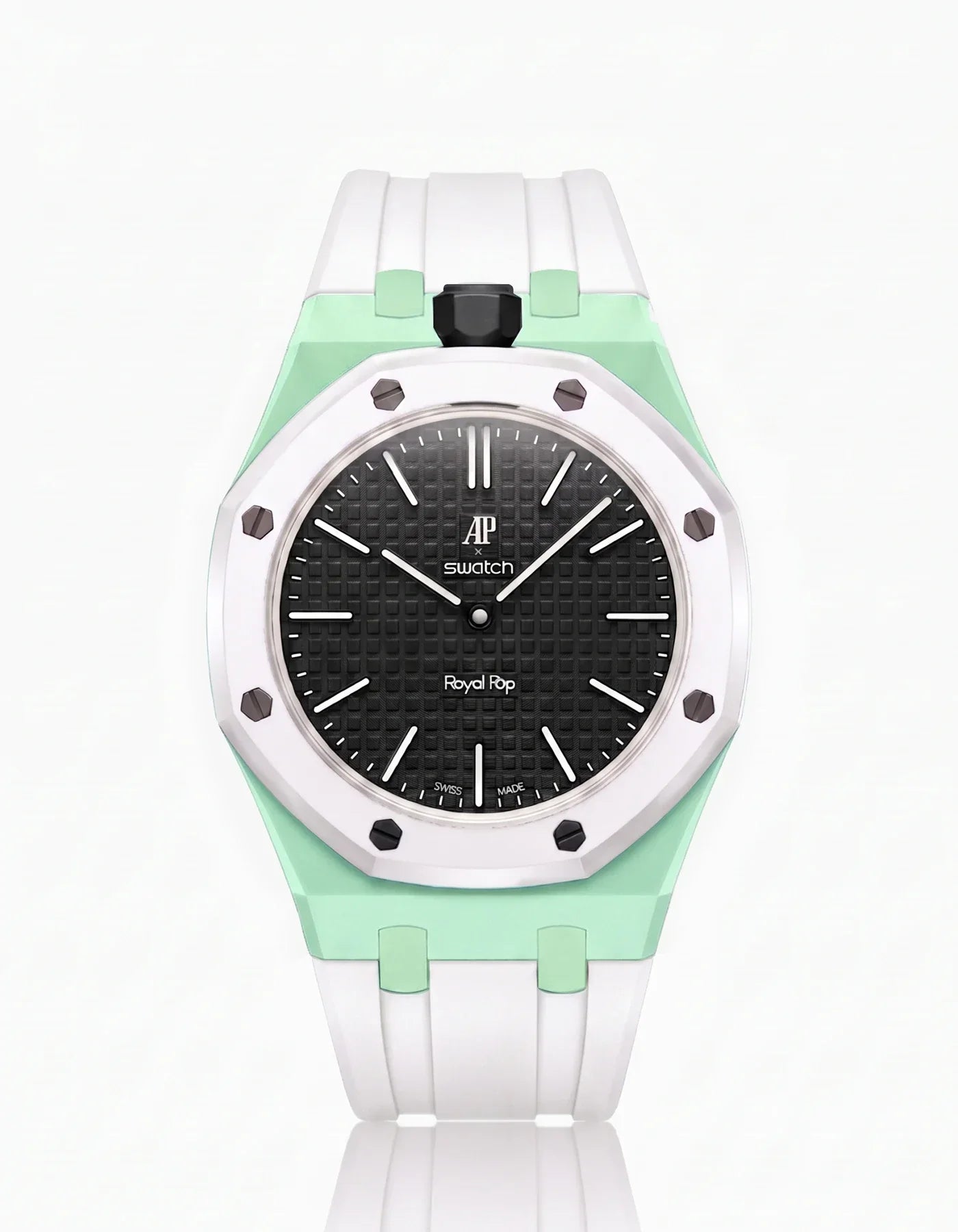 Silicone Strap & Bioceramic Case Royal Pop Ocho Negro(Customize  Colors)