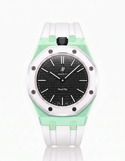 Silicone Strap & Bioceramic Case Royal Pop Ocho Negro(Customize  Colors)