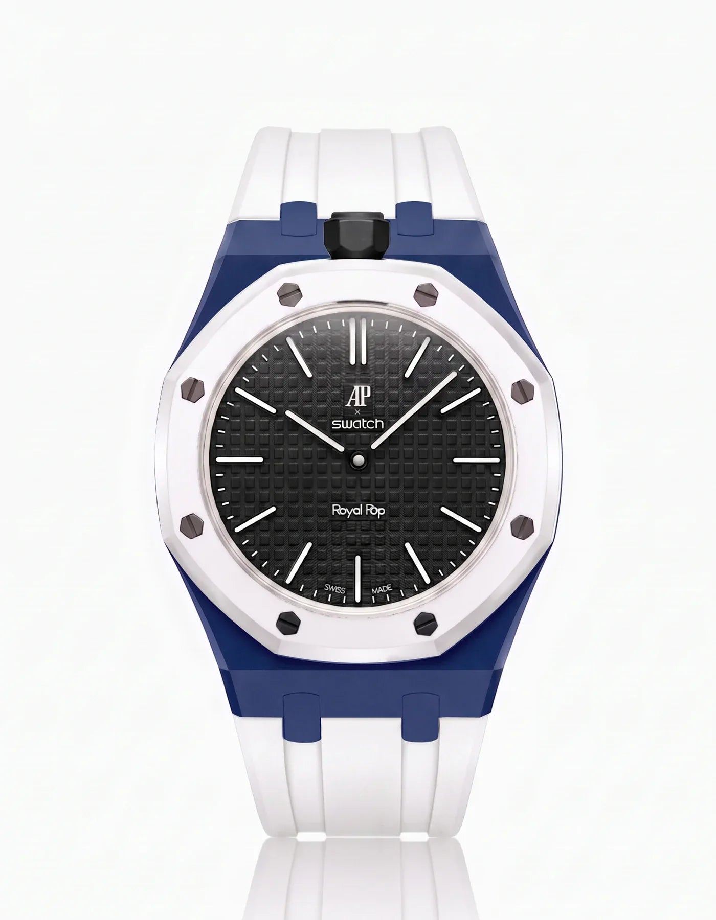 Silicone Strap & Bioceramic Case Royal Pop Ocho Negro(Customize  Colors)