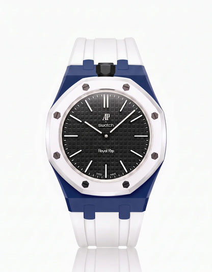 Silicone Strap & Bioceramic Case Royal Pop Ocho Negro(Customize  Colors)